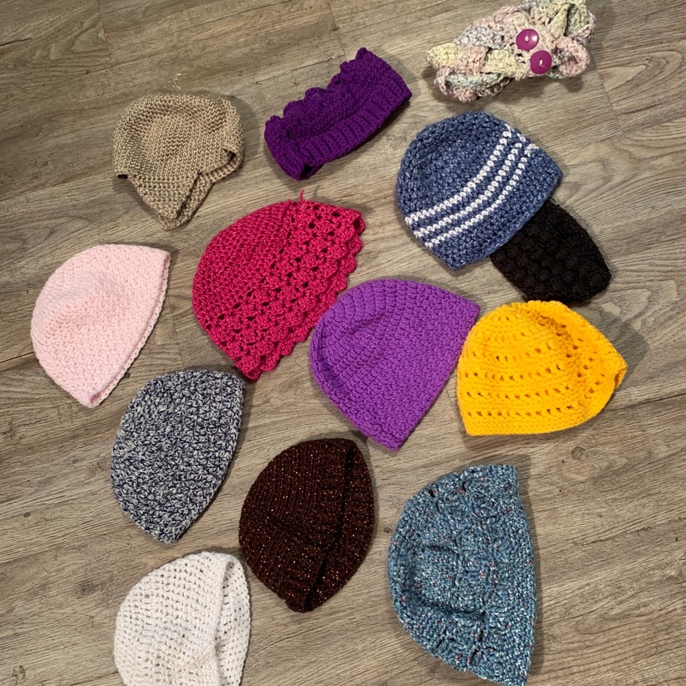 Bundle of handmade kids hats
